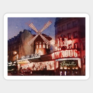 Paris. Moulin Rouge. Sticker